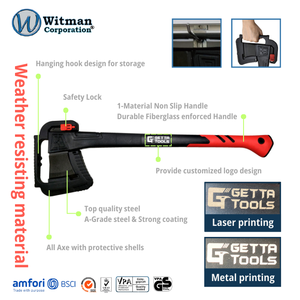 71cm Logging Felling <b>Axe</b> Securely Fixed Grade-A Carbon Steel Head Sharp Cutting Angle Professional Chopping Heavy Duty Tool - Product Image 3