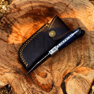 Premium Industrial Grade Damascus Steel Fixed Blade Hunting Pocket Knife Wood Handle Leather Sheath Outdoor Camping <b>Drop</b> Point - Product Image 4