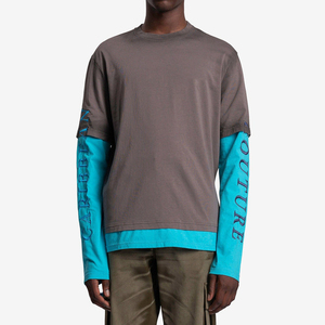 Women Y2K Layered Look T Shirt Double Sleeve 2 In 1 Oversized Casual Aesthetic Streetwear <b>Top</b> - Product Image 1