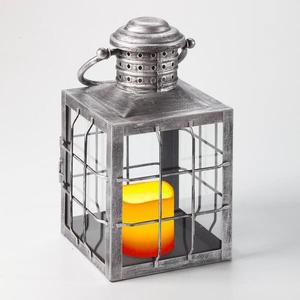 Farol de vela galvanizado hecho a mano con adornos metálicos, farol colgante para decoración del hogar y jardín, estilo vintage, farol cuadrado alto de hierro. - Product Image 2