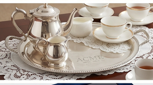 Elegant Durable <b>Large</b> Round Aluminum Tea Serving <b>Tray</b> Sustainable Decorative Metal Food <b>Tray</b> for Kitchen Hotel Restaurant - Product Image 3