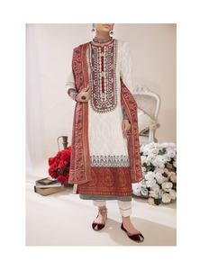 Robe chemise à manches longues brodée pour femme Nouvelle collection pakistanaise Shalwar Kameez avec soie et rayonne pour les fêtes et les mariages - Product Image 5