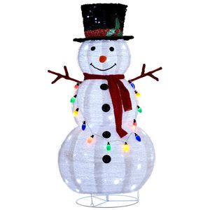Decorazioni Natalizie Gonfiabili da Giardino: Pupazzo di Neve Pre-Illuminato da 120 cm con 100 LED Bianchi e Luci Multicolore per Esterni - Product Image 6
