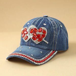 Casquette de baseball coréenne pour adultes, printemps-été, polyvalente, en jean, avec perles et strass, réglable, protection solaire, style mode - Product Image 6