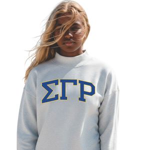 Sudadera Ligera Personalizada para Mujer, Cuello Alto, Manga Larga, Diseño con Letras Griegas, Estilo Casual Universitario - Product Image 1