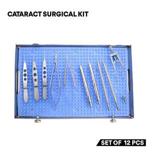 Juego de 12 instrumentos para cirugía de cataratas, kit quirúrgico oftálmico, instrumentos de cirugía ocular de acero inoxidable - Product Image 1