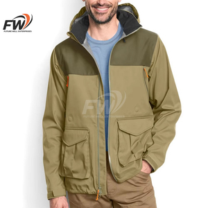 Chaqueta de lana de alta calidad, nueva, sólida, con diseño personalizado, para hombre, a prueba de viento, con múltiples bolsillos, con cremallera, para caza. - Product Image 3
