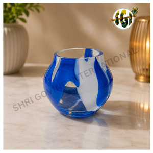 Porte-bougie rond en verre moderne, support portable pour bougies chauffe-plat pour la décoration de table à la maison - Product Image 1