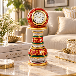 Horloge de table en marbre massif artisanale, horloge décorative de table, horloge royale antique, cadeau pour la maison ou le bureau, décoration, objet de collection - Product Image 1