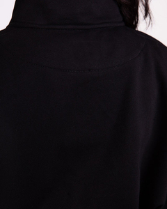 Sudadera de Invierno para Mujer, Negra, con Hombros Caídos, Cierre de Cremallera, Oversize, Cómoda, de Algodón, con Logotipo Personalizado, de la Mejor Calidad, al por Mayor - Product Image 6