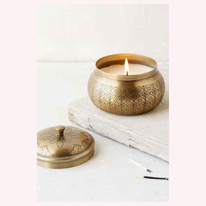 Customized <b>Large</b> Size Metal <b>Candle</b> Jar with Cover Premium Handmade <b>Candle</b> Container for Wholesale Supply - Product Image 2