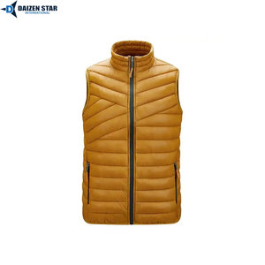 Gilet matelassé bleu pour homme, col montant, fermeture éclair sur le devant, imperméable, coupe-vent, vêtements d'extérieur décontractés, vêtements d'hiver, 100% polyester - Product Image 5