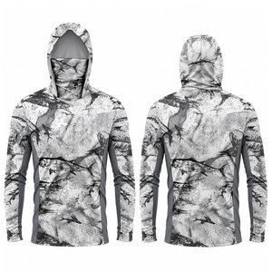 Camisas de Pesca con Capucha de Manga Larga, Diseño de Camuflaje a Contraste, Sublimadas, Transpirables, con Protección Solar - Product Image 1