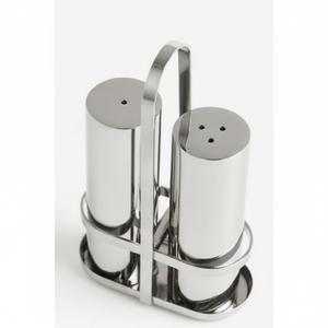 Salière et poivrière modernes en acier inoxydable avec support, distributeur d'épices de table pour cuisine et restaurant - Product Image 1