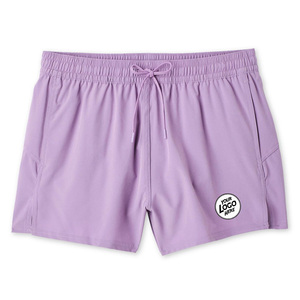 Women's Pink Solid Bermuda Shorts Sporty Regular Fit <b>Elastic</b> <b>Waistband</b> Drawstring - Product Image 6