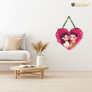 Décoration murale en bois en forme de cœur pour couple, style rustique moderne, cadeau pour la Saint-Valentin - Product Image 3