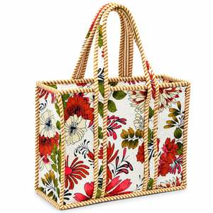 Bolsa de Compras de Moda con Panel Floral, de Alta Calidad, Color Personalizado, Estilo Clásico, Cierre de Cremallera, Gran Capacidad - Product Image 1