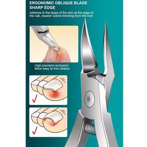 Coupe-ongles professionnel en acier inoxydable, lame plate droite, pointe acérée, pour usage adulte, style simple - Product Image 4