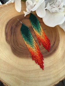 Pendientes de Cuentas de Alta Calidad, Multicolores, Extra Largos, Joyería Hecha a Mano, Pendientes de Cuentas de Semillas, Estilo Fiesta - Product Image 5