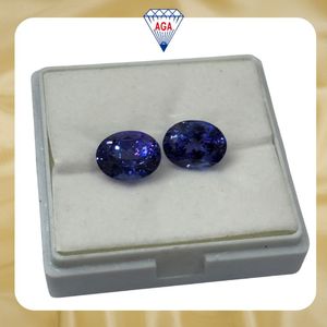 Paire de Tanzanite Naturelle Ovale Bleu Royal, Qualité AAAA, 13,73 Carats, Chauffée, Propre à la Loupe, Vente en Gros, Pierre Précieuse de Tanzanie - Product Image 2