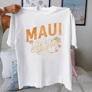 Camiseta cómoda de algodón puro para mujer Hawaii MAUI - Product Image 1