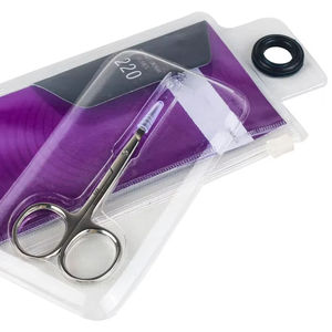 Ciseaux à cuticules à pointe fine emballés pour la vente au détail, en acier inoxydable, ciseaux de précision pour ongles avec étui zippé en PVC, ciseaux de manucure de qualité supérieure - Product Image 1