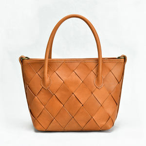 Nuevo Diseño, Bolso de Mano Tejido de Cuero Genuino para Mujer, Bolso Tote, Bolso de Hombro, Gran Capacidad - Product Image 1