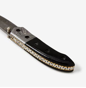 Cuchillo Plegable de Acero de Damasco Hecho a Mano, Cuchillo de Bolsillo Personalizado con Mango de Madera para Uso Táctico al Aire Libre, Suministro al por Mayor - Product Image 3