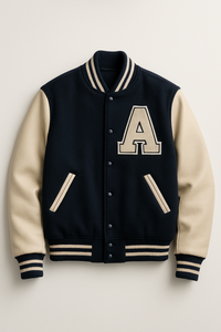 Veste de baseball pour homme, style varsity, mélange de laine, manches en cuir PU, logo personnalisé, service OEM disponible - Product Image 4