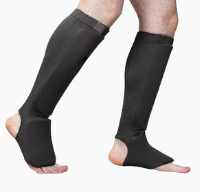 Espinilleras Negras de Spandex con Cierre de Velcro para Adultos, Protección Ligera, Protectores de Piernas Deportivos, Espinilleras de MMA, Sanda - Product Image 2