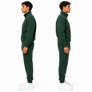 Conjunto de Sudadera con Cierre de Cremallera y Pantalones Deportivos para Hombre, Personalizado, de Algodón Grueso, Felpa, OEM, ODM, Marca Privada, Ropa Deportiva - Product Image 3