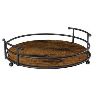 Bandeja de Servir Rústica de Madera para Desayuno en la Cama, Comida y Bebidas, Bandeja Rectangular Resistente Hecha a Mano con Asas para Decoración del Hogar - Product Image 1