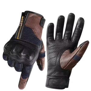 High Quality Leather Racing Motorbike <b>Gloves</b> Breathable <b>Touch</b> <b>Screen</b> Full Finger for Cycling Sports Protective <b>Gloves</b> - Product Image 5