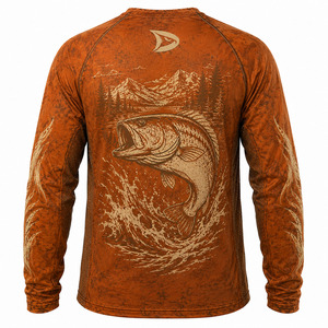 Chemise de pêche à manches longues pour homme, personnalisée OEM, UPF 50+, séchage rapide, maille polyester, motif de poisson sublimé, jersey de pêcheur performant - Product Image 3
