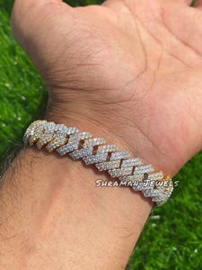 Pulsera de Cadena Cubana Miami Personalizada de Plata 925 con Diamantes de Moissanita de 12 mm y 7.5 Pulgadas, Estilo Hip Hop, Regalo de Compromiso - Product Image 4