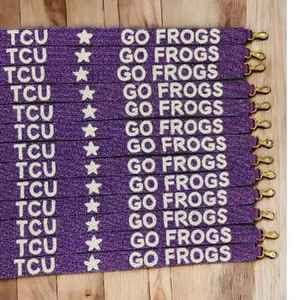 Custom Beaded Purse <b>Strap</b> Game Day <b>Bag</b> Accessory Seed Bead Shoulder Belt <b>Replacement</b> Crossbody Handle Sports Team Lettering Sash - Product Image 2