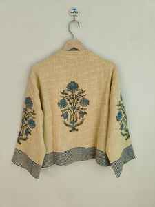 Chaqueta Bomber de Algodón con Estampado Indio, Prenda Exterior Étnica Hecha a Mano, Reversible, Ecológica, de Invierno, Unisex, para Mujer - Product Image 6