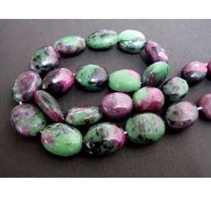 Perles de pierres précieuses en zoïsite rubis naturel, lisses et ovales, pour la fabrication de bijoux, en vrac - Product Image 6