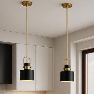 Lámpara Colgante de Metal Negra, Ecológica, Duradera y Contemporánea, Lámpara de Techo para Isla de Cocina, Comedor, Bar, Hogar - Product Image 3