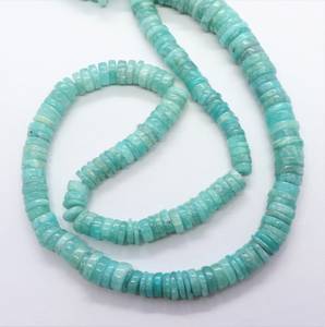 Perles Heishi en Amazonite Naturelle AAA 7-8MM, Perles Heishi en Amazonite de 16 Pouces, Perles Roue en Amazonite pour la Fabrication de Bijoux - Product Image 1