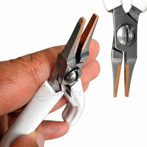 Flat Nose Jewelry Pliers Copper Jaw Lindstrom Style White Grip Stainless Steel <b>Precision</b> <b>Tool</b> 5 Inch for Beading Craft Users - Product Image 4