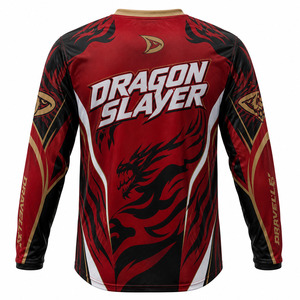 Maillot de motocross personnalisé OEM sublimé à manches longues, maillot de course MX avec motif dragon, maillot de moto tout-terrain respirant 95% - Product Image 3