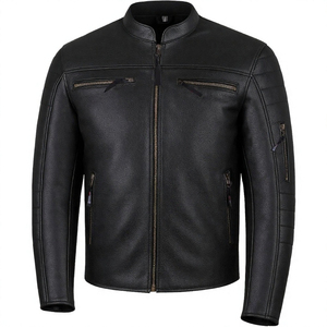 Chaqueta de Motocicleta de Cuero Genuino de Primera Calidad, Unisex, Talla Grande, Ajuste Cómodo con Características de Seguridad, Perfecta para Viajar - Product Image 2