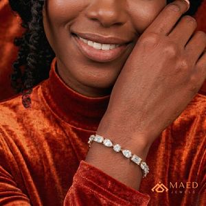 Pulsera de tenis de moissanita chapada en oro rosa de plata 925 para mujer, estilo hip-hop, joyería para fiesta, regalo de aniversario - Product Image 5
