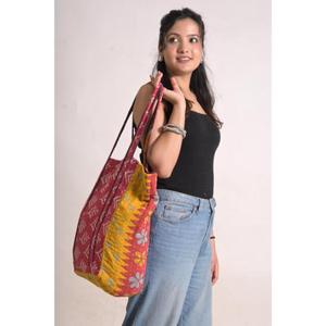 Bolso Tote de Algodón Kantha Vintage, Bolso de Hombro Indio Hecho a Mano, Bolso de Compras Boho, Bolso de Mercado Reutilizable, Regalo - Product Image 3