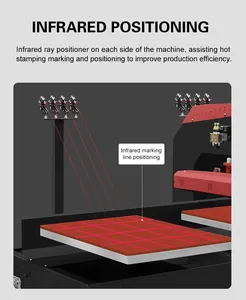 Pneumatic Double Station Heat Press Machine for T-<b>Shirt</b> Garment Dual shuttle heat transfer machine 40x60cm Double Station - Product Image 6