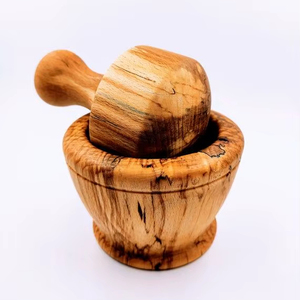 Multipurpose Wooden Mortar And Pestle For Grinding Spices Herbs Seeds And <b>Nuts</b> In Kitchen - Product Image 1