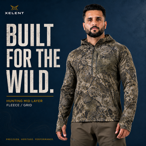 Sweat à capuche polaire Polartec Power Grid camouflage pour homme, coupe quart de zip, coupe-vent et imperméable, personnalisable avec marque privée - Product Image 5