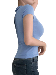 High Quality 180g Nonwoven Breathable Quick Dry <b>Canvas</b> Casual Women for T-Shirts Short Sleeve Solid Pattern Summer Outdoor Sale - Product Image 5