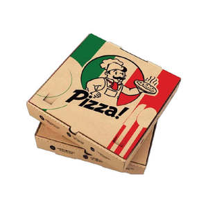 Boîtes à pizza en vrac 10x10 en carton ondulé kraft avec papier absorbant rond pour la cuisine, idéales pour Noël - Product Image 1